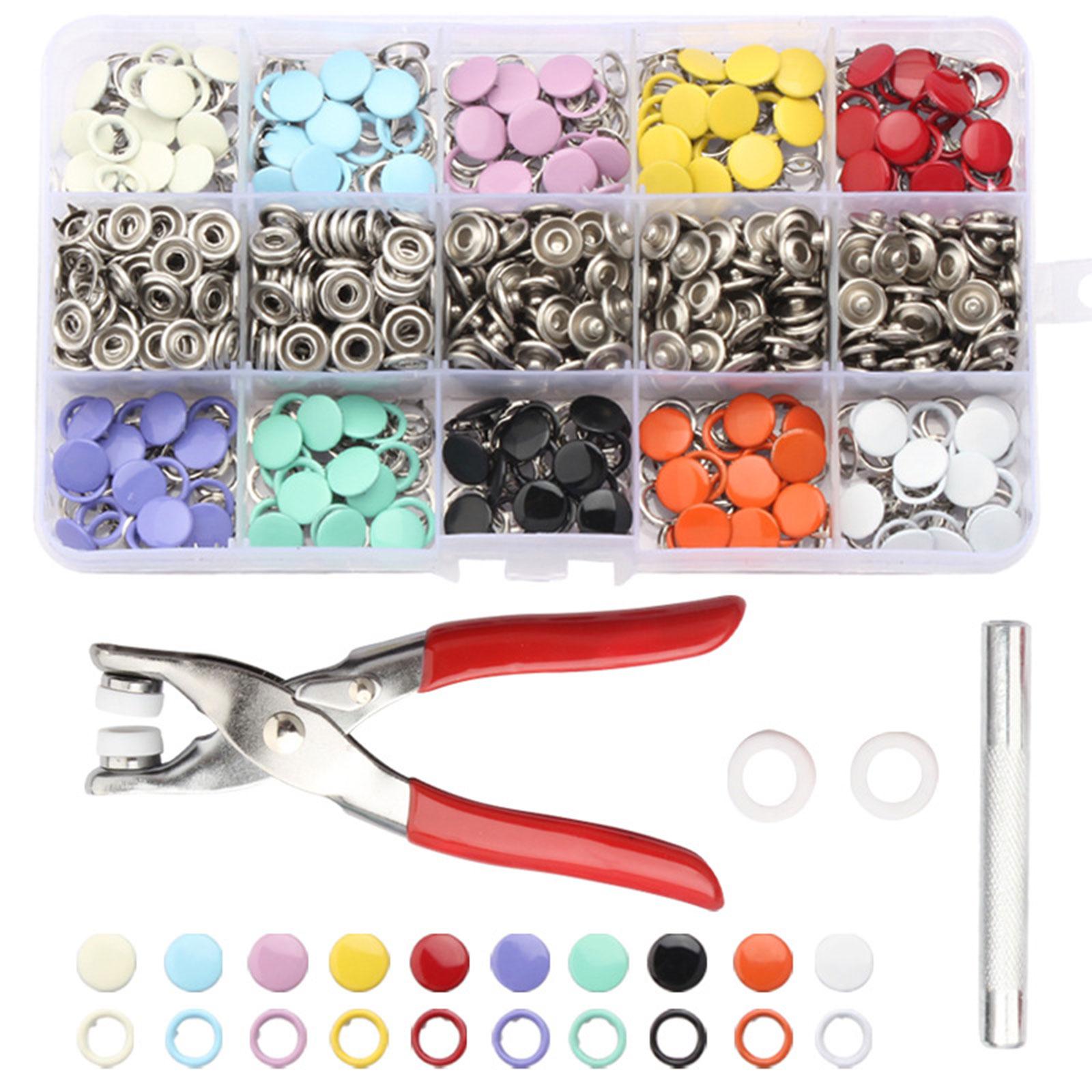 Metal Snap Button Set with Snap Fastener Tool for Sewing Clothing Leather  Crafting 10 Assorted Colors 9.5mm 0.37 Inch
